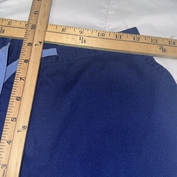 Metro Scrubs Navy Blue V-Neck Scrub Set With Light Blue Trim & Drawstring Pants - Picture 5 of 15